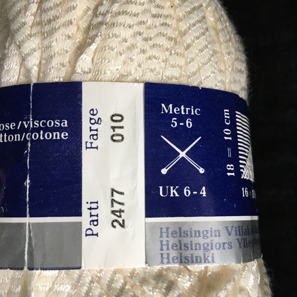 Vtg 5 Balls Off White Navita Cabaret Ribbon Yarn 50 gm Each West Germany - Picture 3 of 3